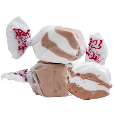 Taffy Town Coconut taffy candy with swirls of white and light brown—whipped salt water taffy with a smooth, tropical coconut flavor.